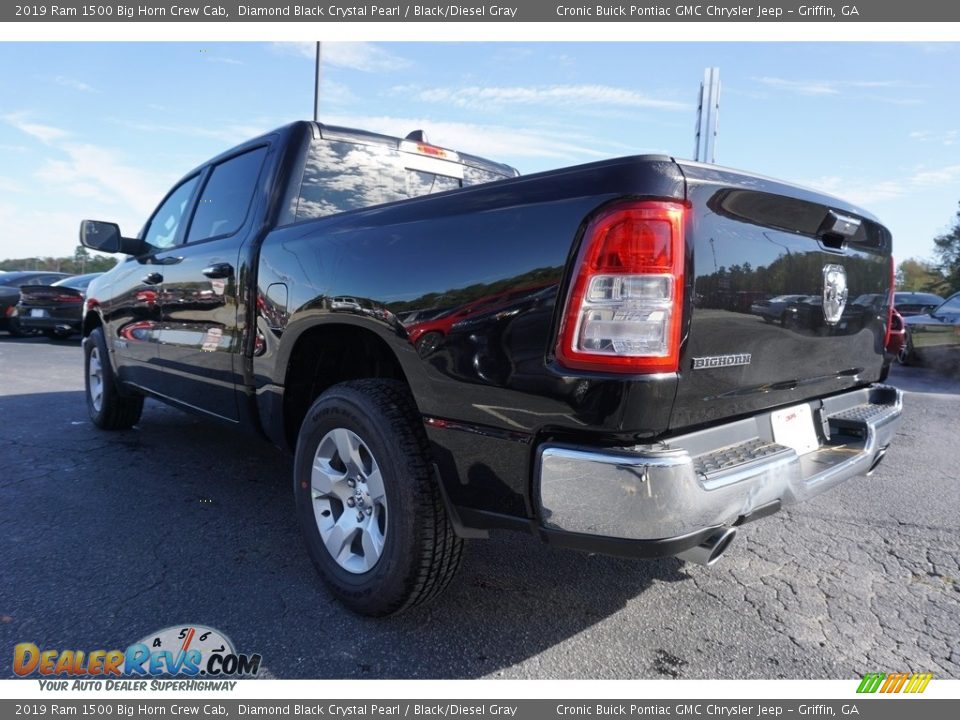 2019 Ram 1500 Big Horn Crew Cab Diamond Black Crystal Pearl / Black/Diesel Gray Photo #14