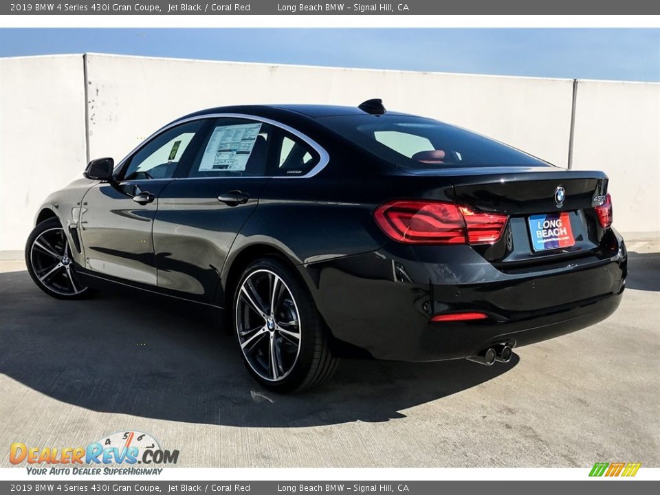 2019 BMW 4 Series 430i Gran Coupe Jet Black / Coral Red Photo #2