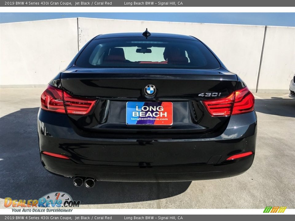 2019 BMW 4 Series 430i Gran Coupe Jet Black / Coral Red Photo #3