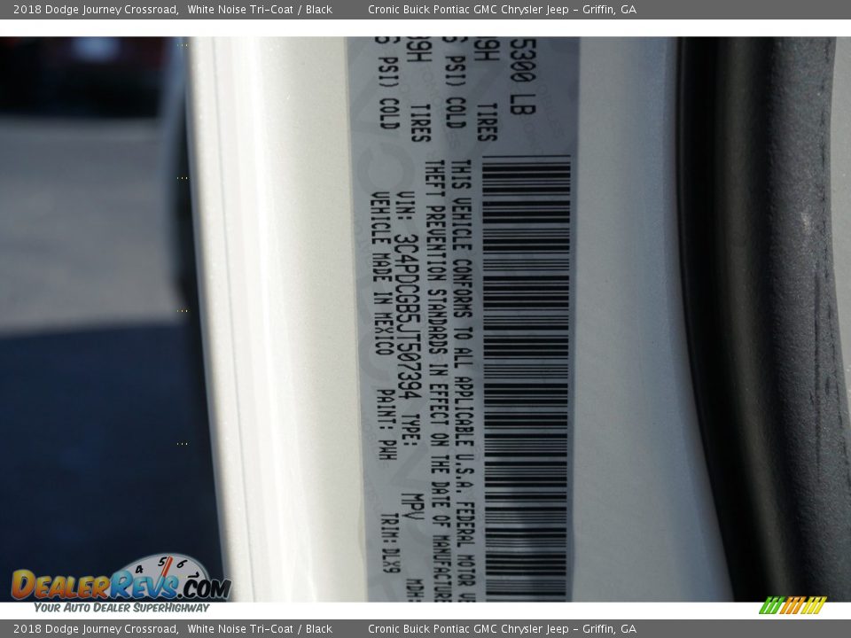 2018 Dodge Journey Crossroad White Noise Tri-Coat / Black Photo #15