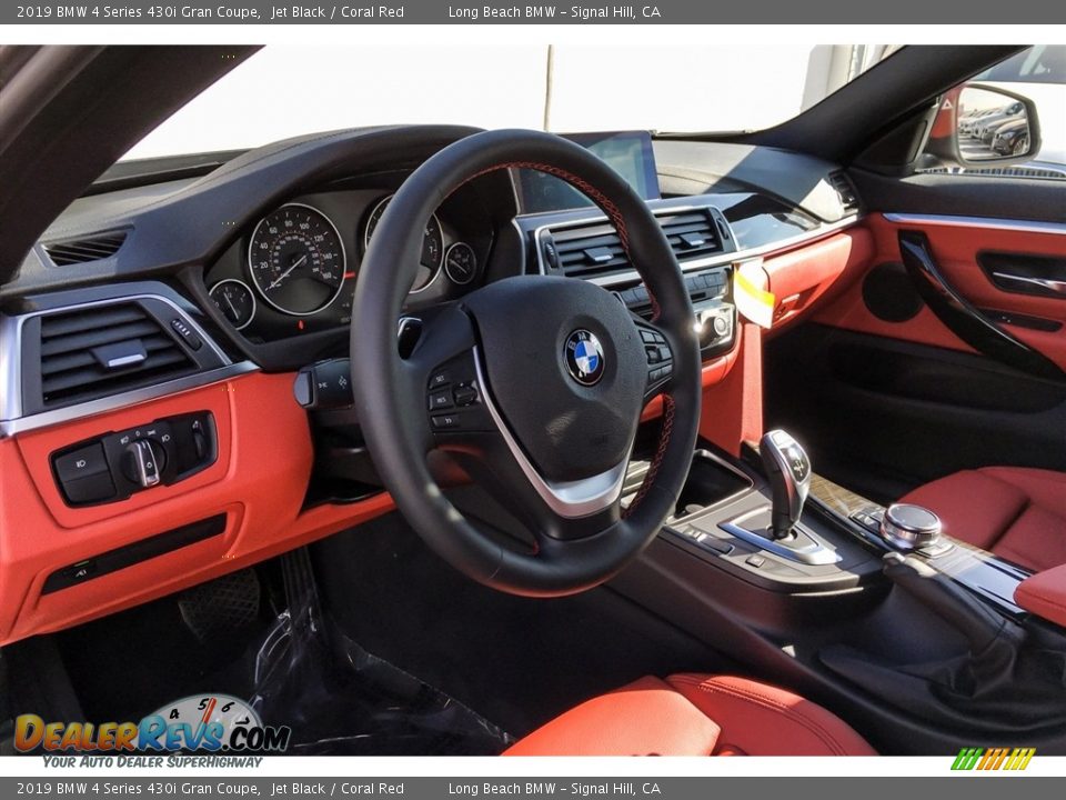 2019 BMW 4 Series 430i Gran Coupe Jet Black / Coral Red Photo #4