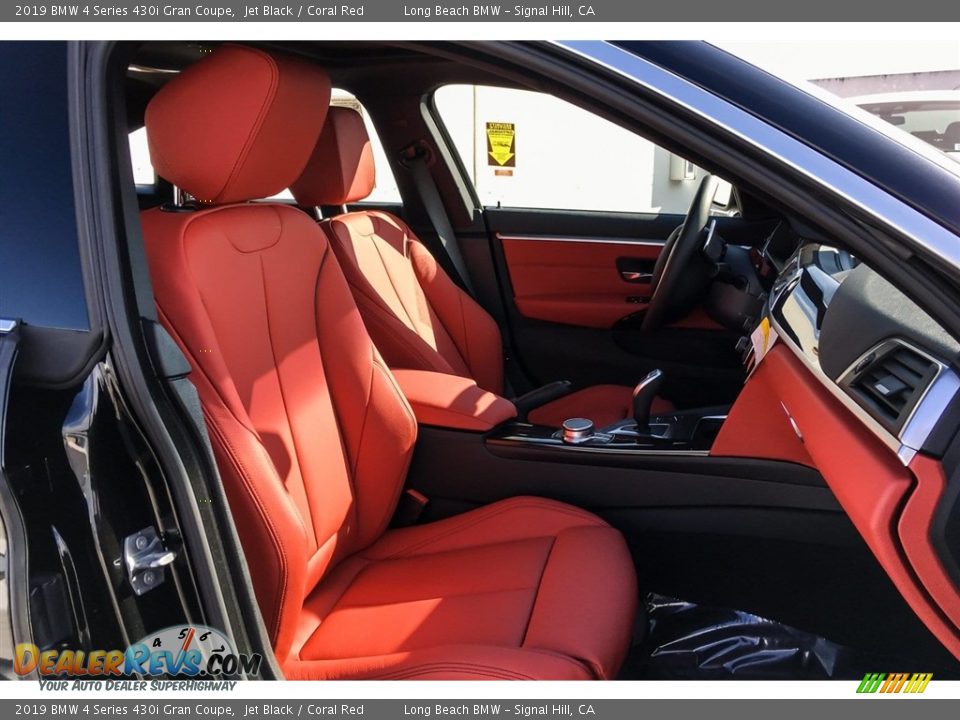 2019 BMW 4 Series 430i Gran Coupe Jet Black / Coral Red Photo #5