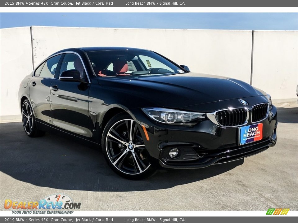 2019 BMW 4 Series 430i Gran Coupe Jet Black / Coral Red Photo #12