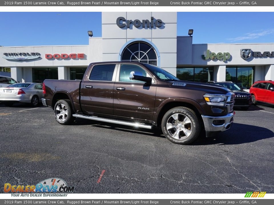 2019 Ram 1500 Laramie Crew Cab Rugged Brown Pearl / Mountain Brown/Light Frost Beige Photo #1