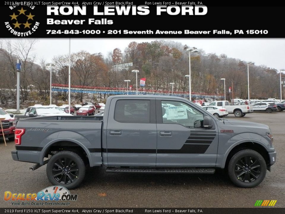 2019 Ford F150 XLT Sport SuperCrew 4x4 Abyss Gray / Sport Black/Red Photo #1