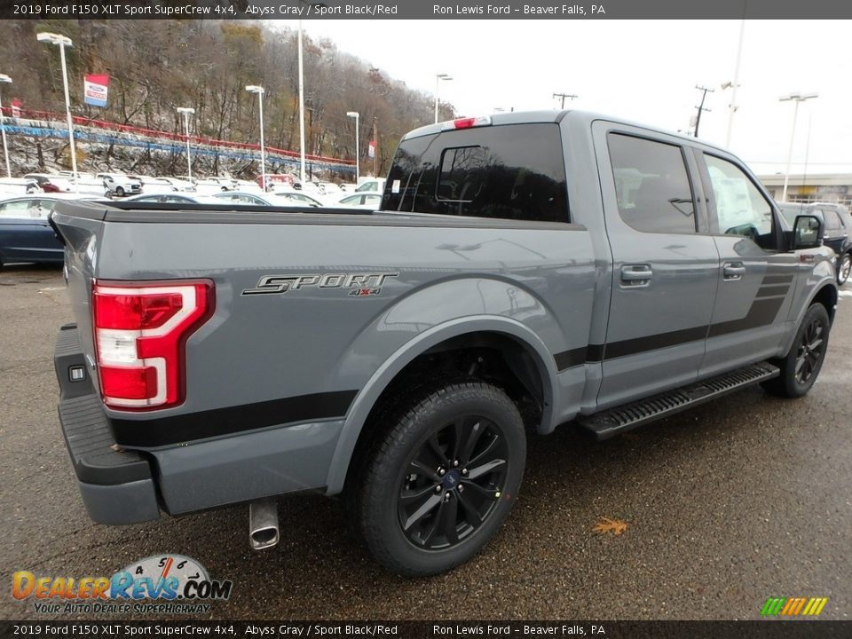 2019 Ford F150 XLT Sport SuperCrew 4x4 Abyss Gray / Sport Black/Red Photo #2