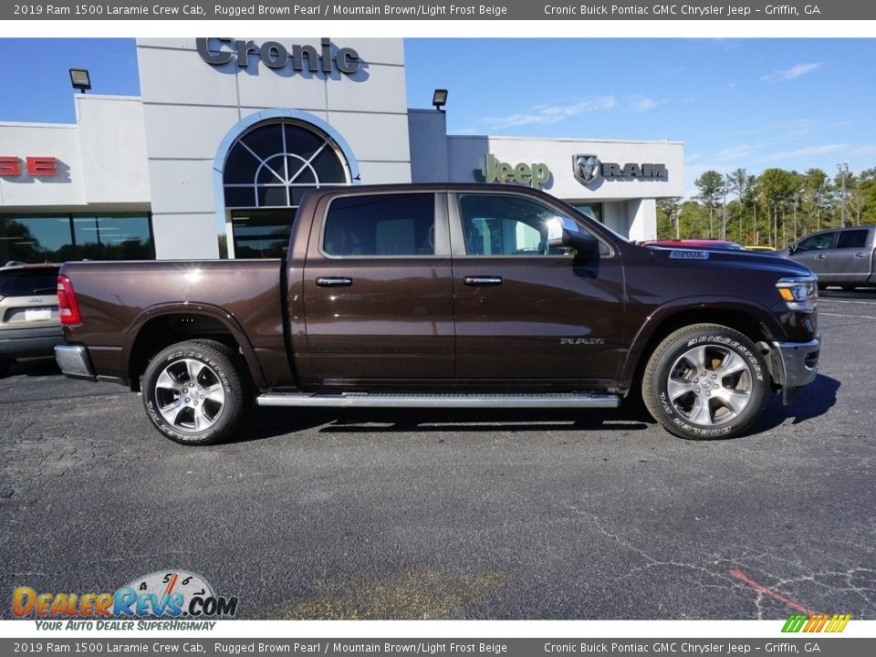 2019 Ram 1500 Laramie Crew Cab Rugged Brown Pearl / Mountain Brown/Light Frost Beige Photo #12