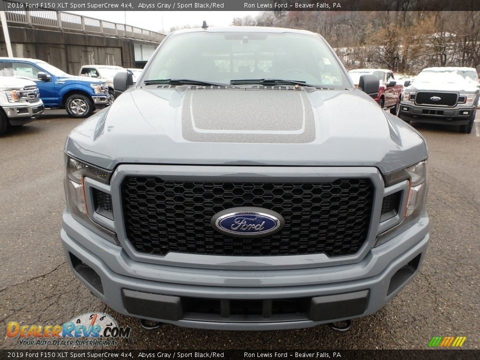 2019 Ford F150 XLT Sport SuperCrew 4x4 Abyss Gray / Sport Black/Red Photo #7