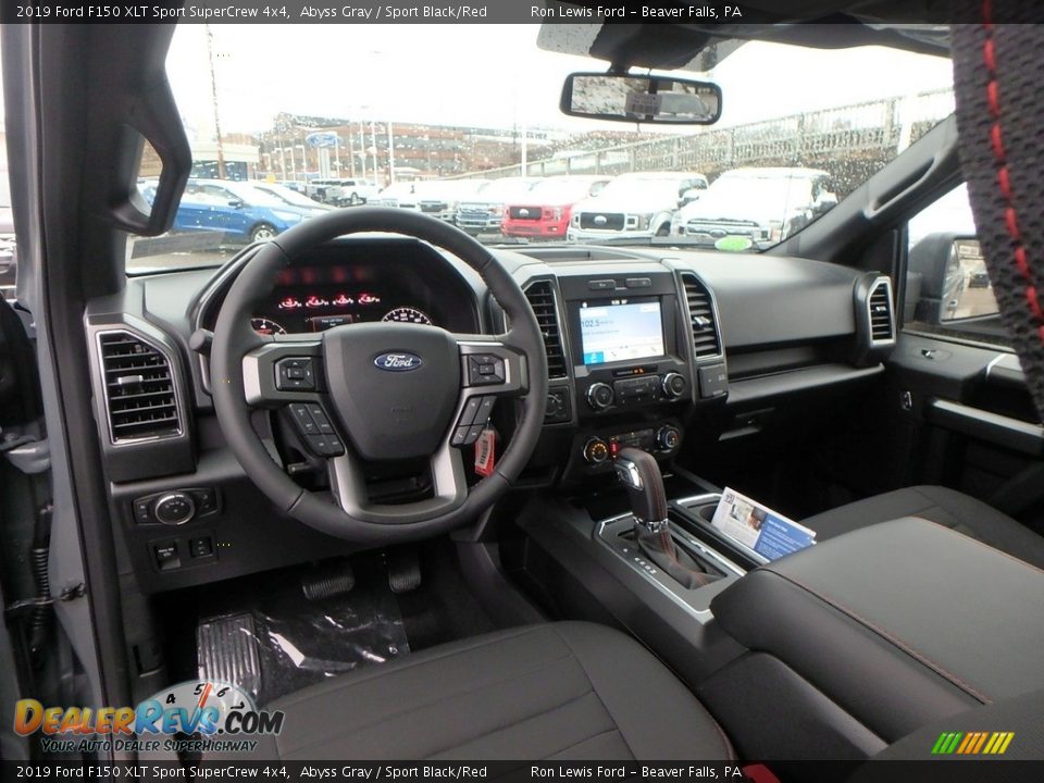 Sport Black/Red Interior - 2019 Ford F150 XLT Sport SuperCrew 4x4 Photo #12