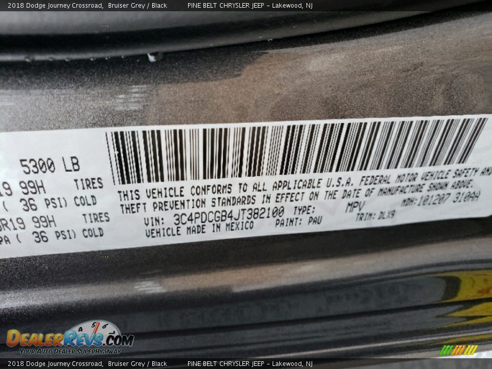 2018 Dodge Journey Crossroad Bruiser Grey / Black Photo #9