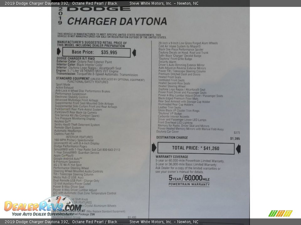 2019 Dodge Charger Daytona 392 Octane Red Pearl / Black Photo #36