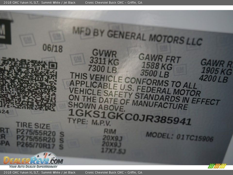 2018 GMC Yukon XL SLT Summit White / Jet Black Photo #15