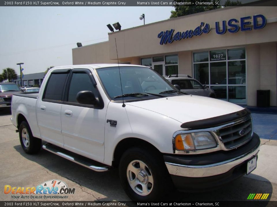 2003 Ford F150 XLT SuperCrew Oxford White / Medium Graphite Grey Photo #2