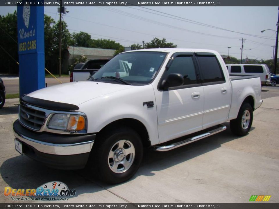 2003 Ford F150 XLT SuperCrew Oxford White / Medium Graphite Grey Photo #4