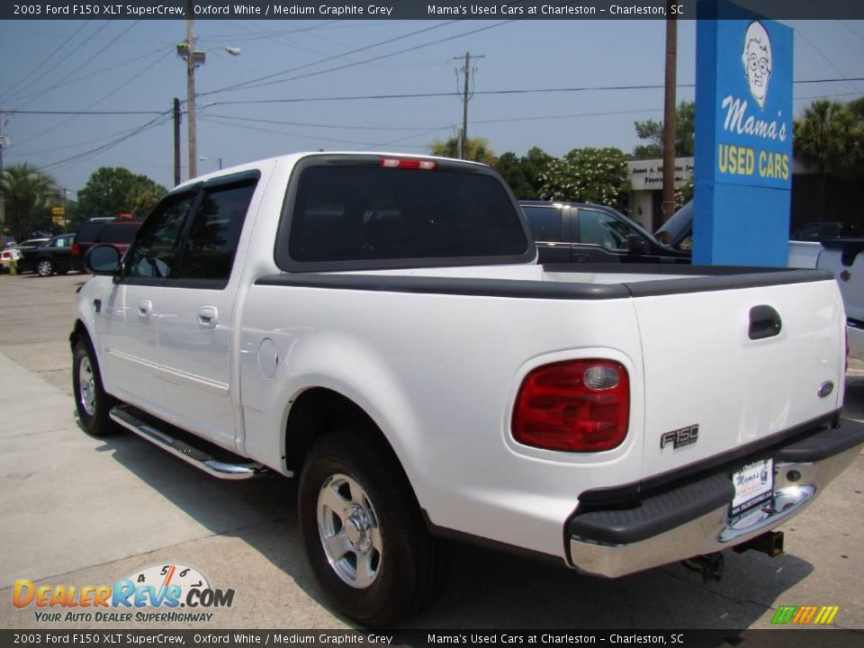 2003 Ford F150 XLT SuperCrew Oxford White / Medium Graphite Grey Photo #6