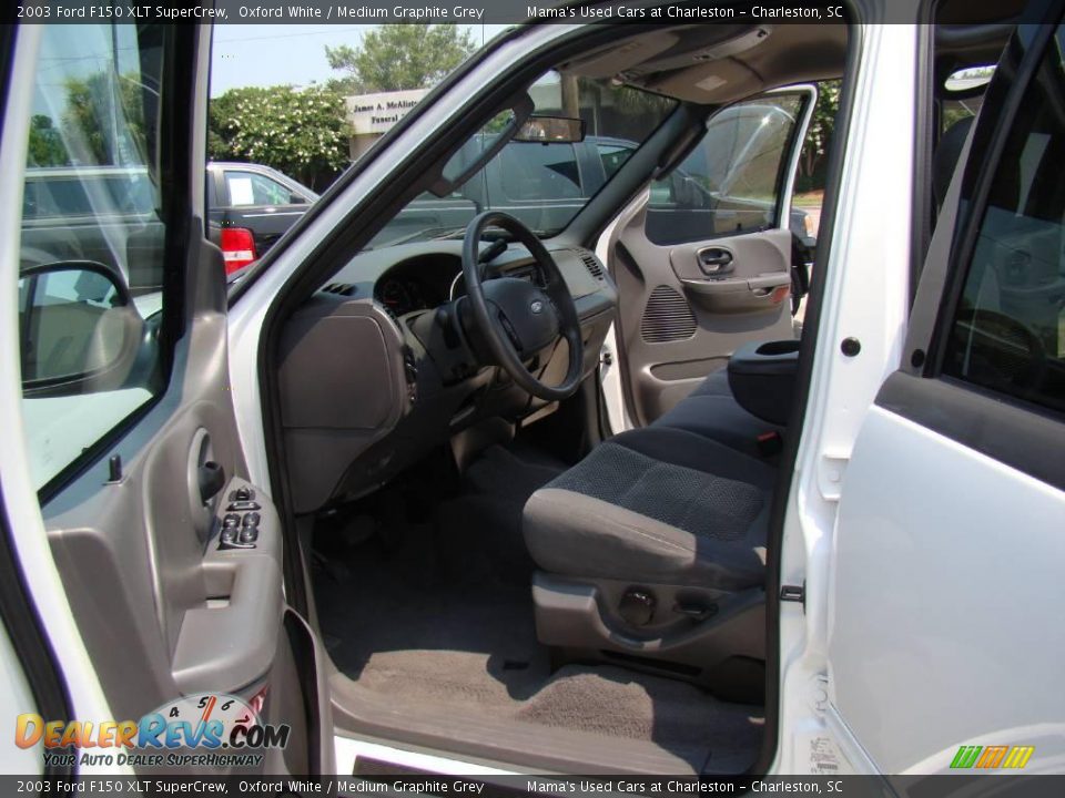 2003 Ford F150 XLT SuperCrew Oxford White / Medium Graphite Grey Photo #9