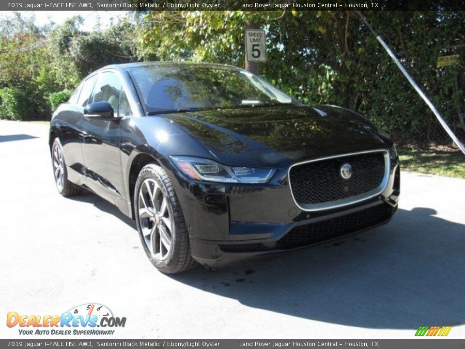 2019 Jaguar I-PACE HSE AWD Santorini Black Metallic / Ebony/Light Oyster Photo #2