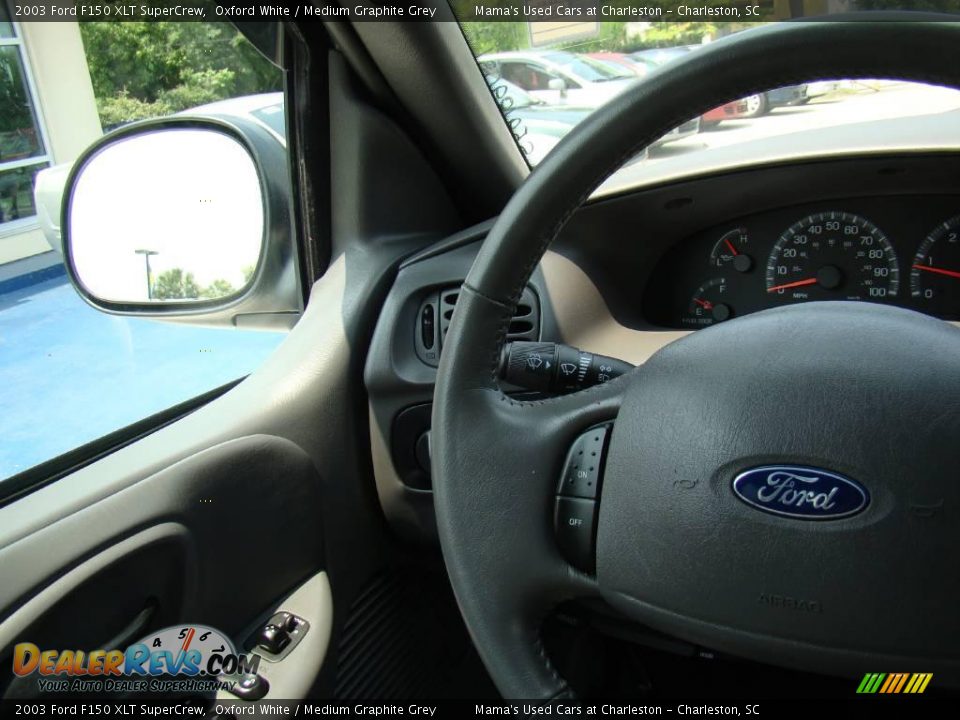 2003 Ford F150 XLT SuperCrew Oxford White / Medium Graphite Grey Photo #17