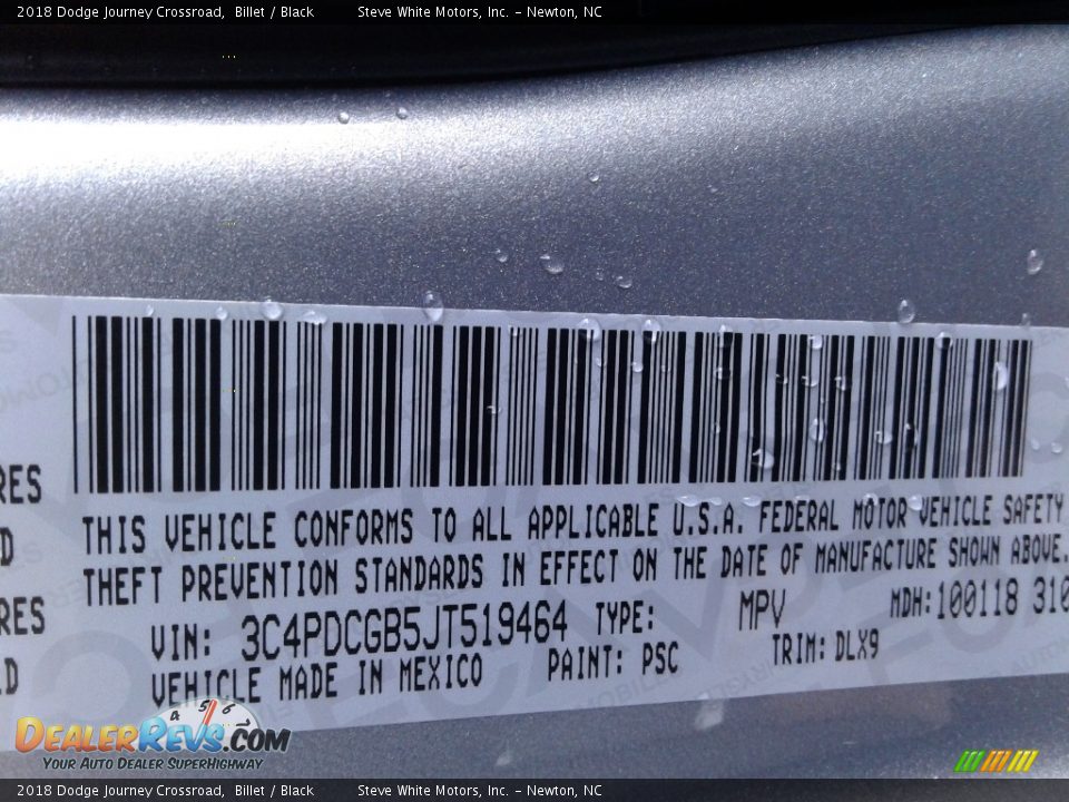 2018 Dodge Journey Crossroad Billet / Black Photo #33