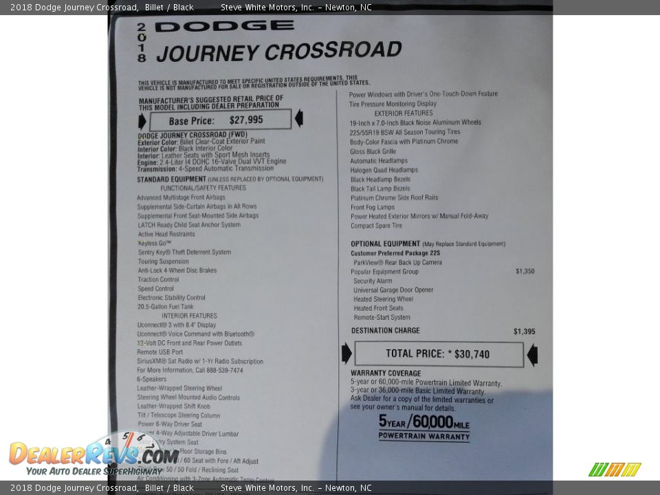 2018 Dodge Journey Crossroad Billet / Black Photo #34