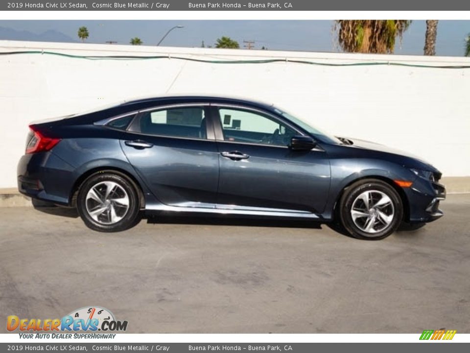 2019 Honda Civic LX Sedan Cosmic Blue Metallic / Gray Photo #5