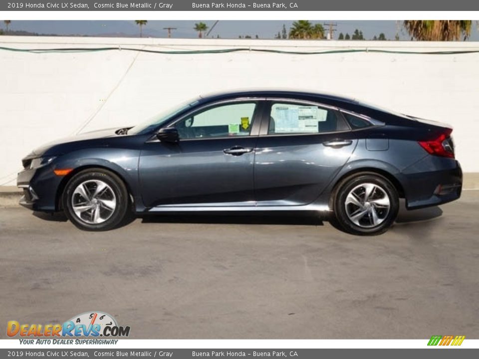 2019 Honda Civic LX Sedan Cosmic Blue Metallic / Gray Photo #9