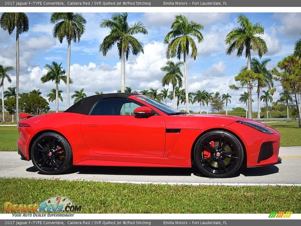 2017 Jaguar F-TYPE Convertible Caldera Red / SVR Quilted Jet W/Red Stitching Photo #4