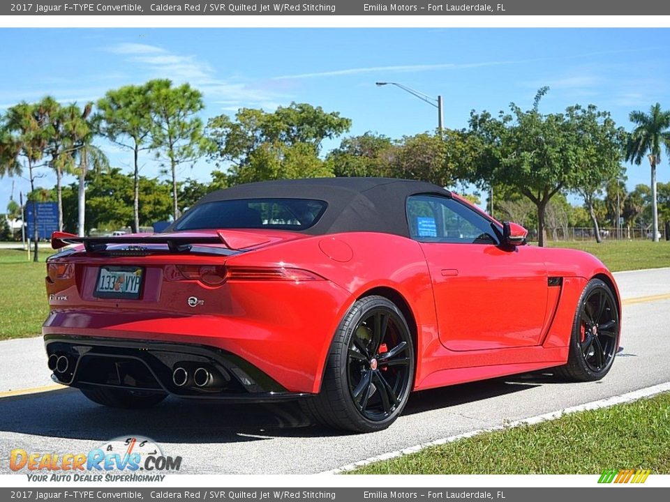 2017 Jaguar F-TYPE Convertible Caldera Red / SVR Quilted Jet W/Red Stitching Photo #5