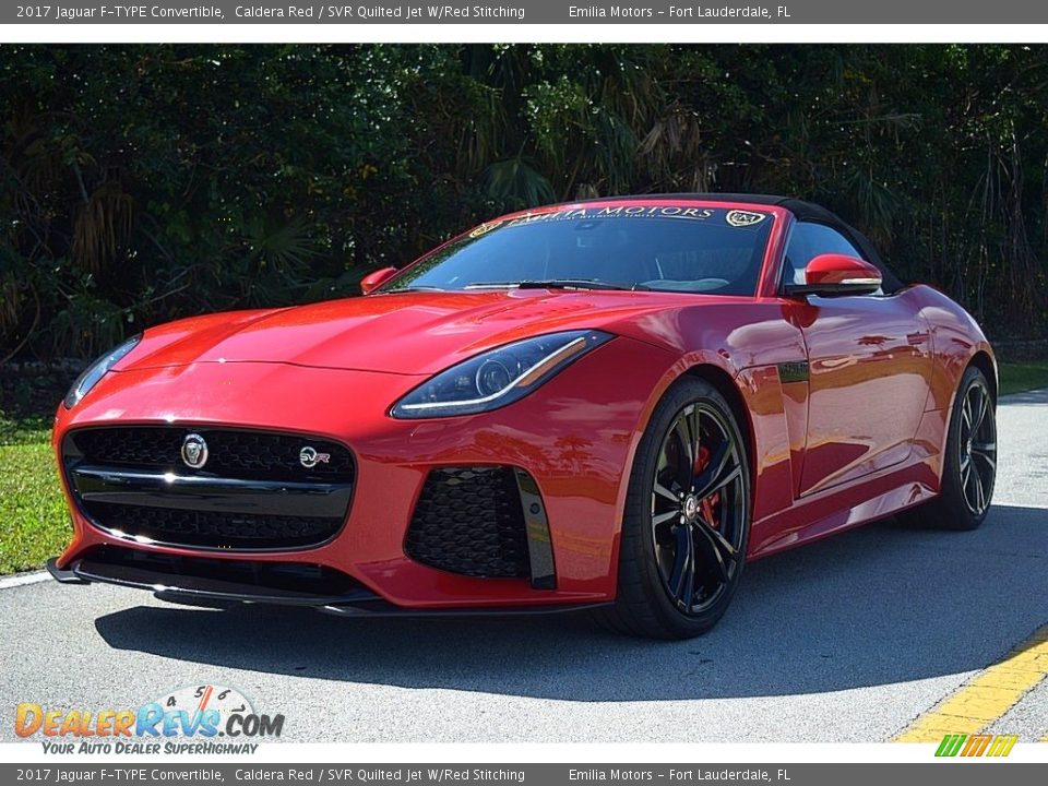 2017 Jaguar F-TYPE Convertible Caldera Red / SVR Quilted Jet W/Red Stitching Photo #7