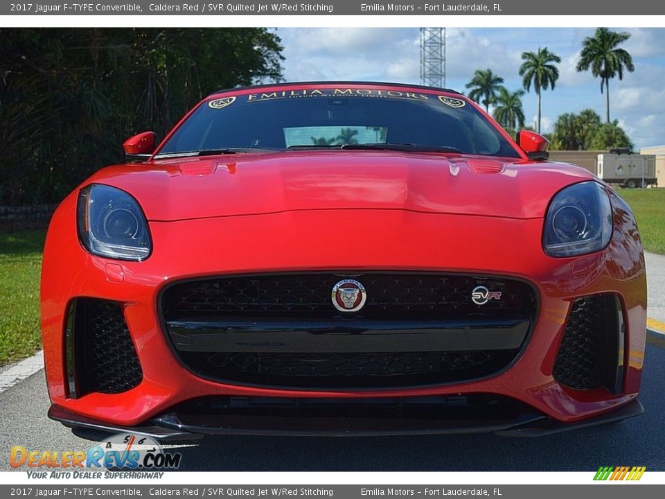 2017 Jaguar F-TYPE Convertible Caldera Red / SVR Quilted Jet W/Red Stitching Photo #8