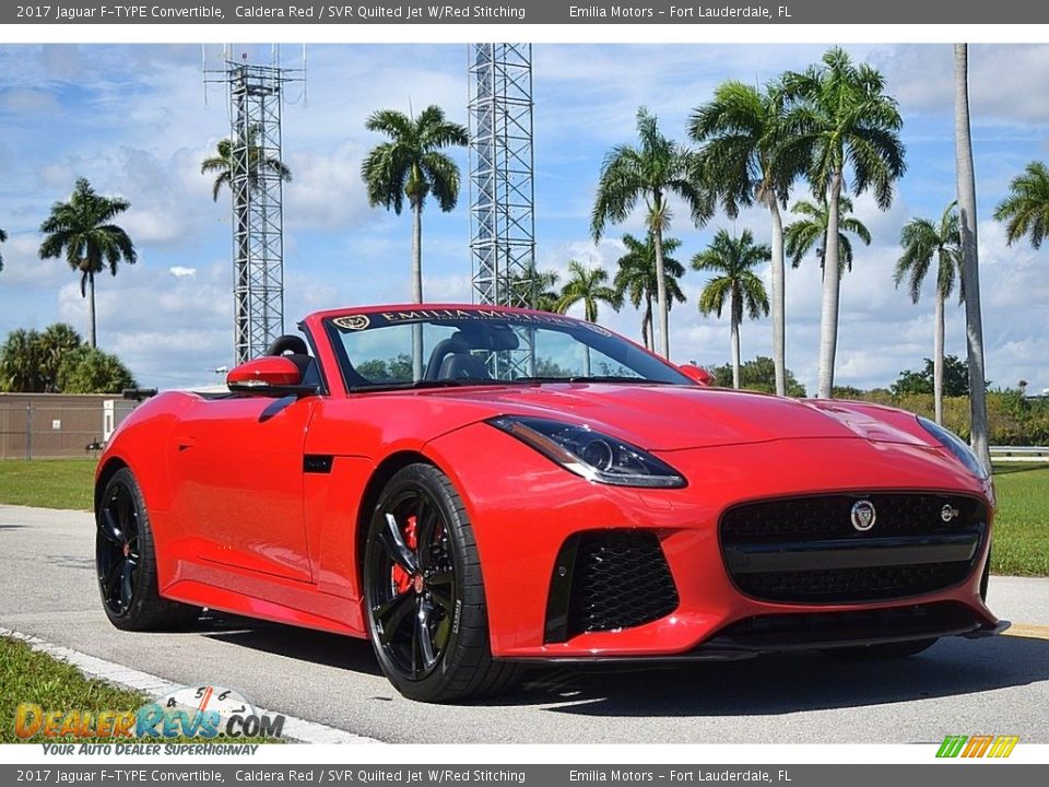 2017 Jaguar F-TYPE Convertible Caldera Red / SVR Quilted Jet W/Red Stitching Photo #10