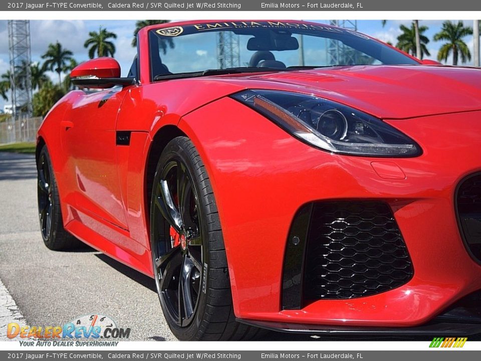 2017 Jaguar F-TYPE Convertible Caldera Red / SVR Quilted Jet W/Red Stitching Photo #11