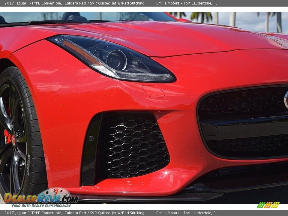 2017 Jaguar F-TYPE Convertible Caldera Red / SVR Quilted Jet W/Red Stitching Photo #12