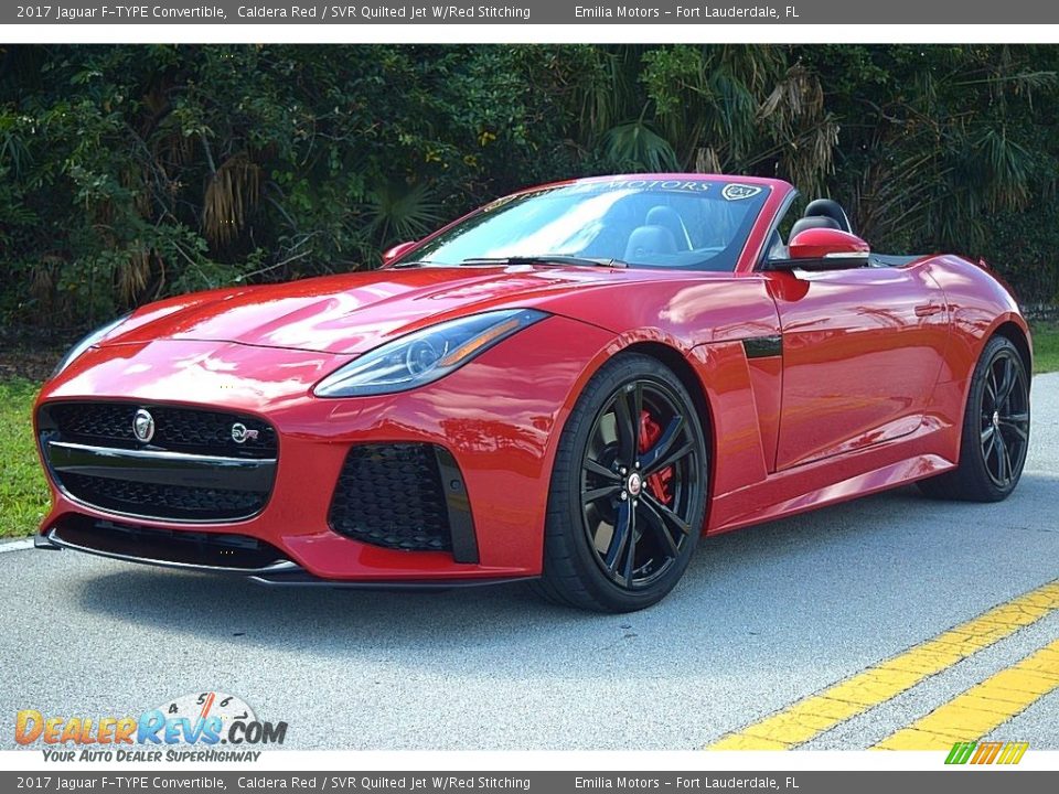 2017 Jaguar F-TYPE Convertible Caldera Red / SVR Quilted Jet W/Red Stitching Photo #25