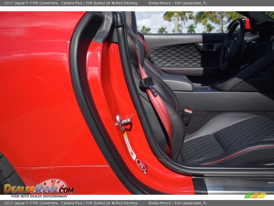 2017 Jaguar F-TYPE Convertible Caldera Red / SVR Quilted Jet W/Red Stitching Photo #49
