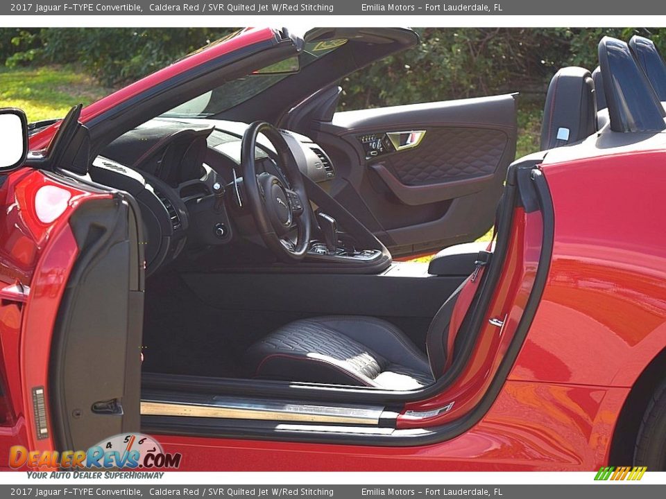 2017 Jaguar F-TYPE Convertible Caldera Red / SVR Quilted Jet W/Red Stitching Photo #51