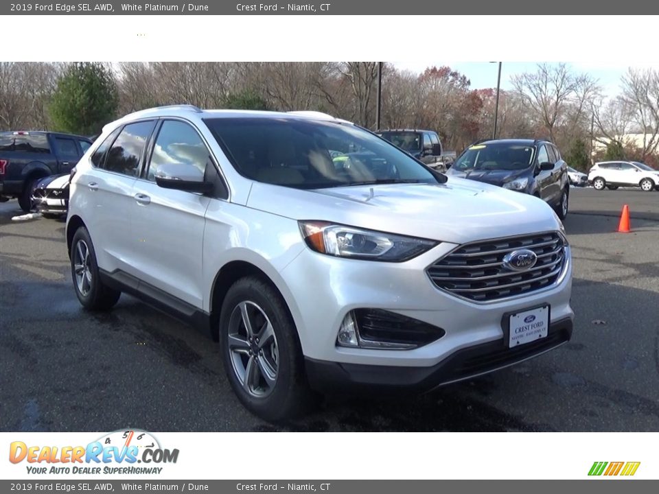 2019 Ford Edge SEL AWD White Platinum / Dune Photo #1