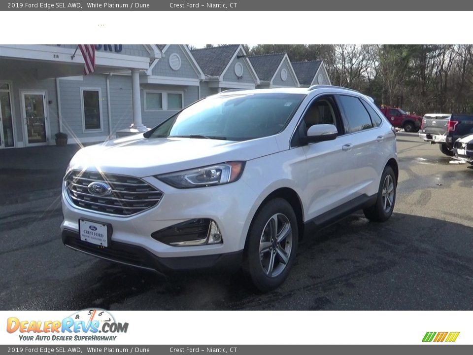 2019 Ford Edge SEL AWD White Platinum / Dune Photo #3
