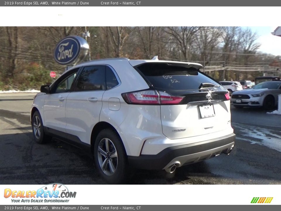 2019 Ford Edge SEL AWD White Platinum / Dune Photo #5