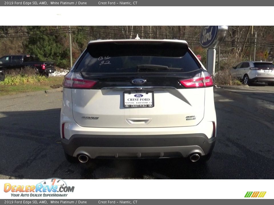2019 Ford Edge SEL AWD White Platinum / Dune Photo #6