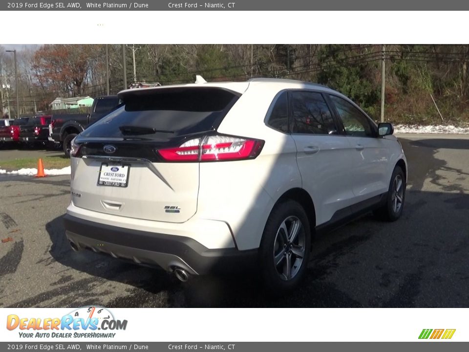 2019 Ford Edge SEL AWD White Platinum / Dune Photo #7