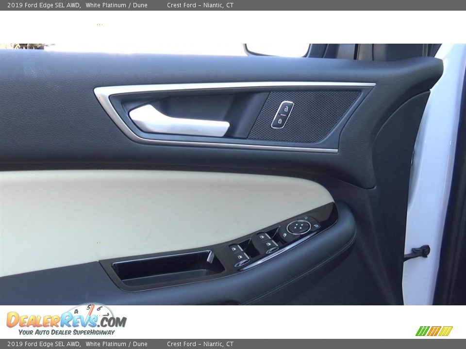 2019 Ford Edge SEL AWD White Platinum / Dune Photo #13