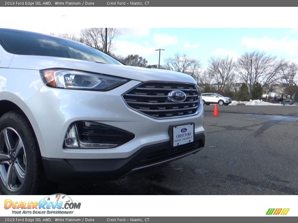 2019 Ford Edge SEL AWD White Platinum / Dune Photo #27