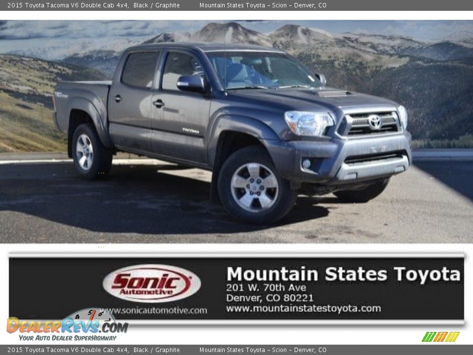 2015 Toyota Tacoma V6 Double Cab 4x4 Black / Graphite Photo #1