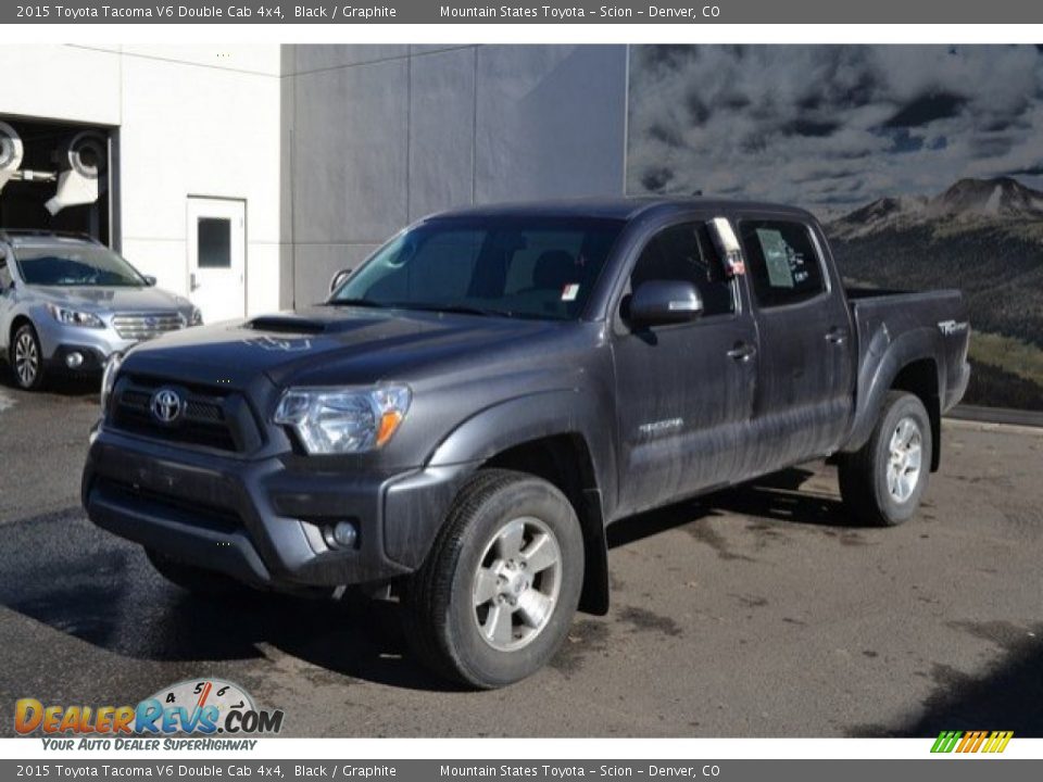 2015 Toyota Tacoma V6 Double Cab 4x4 Black / Graphite Photo #2