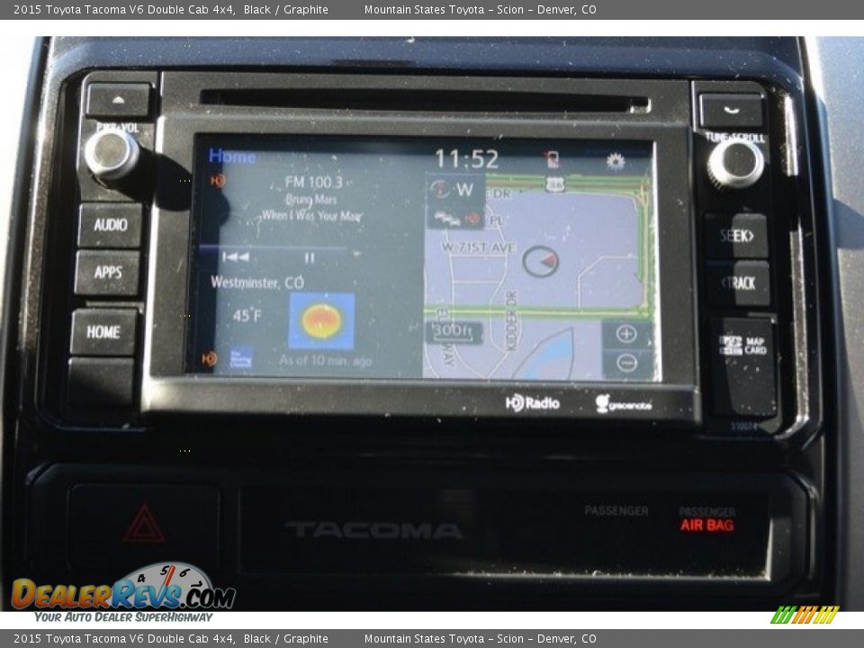 2015 Toyota Tacoma V6 Double Cab 4x4 Black / Graphite Photo #11