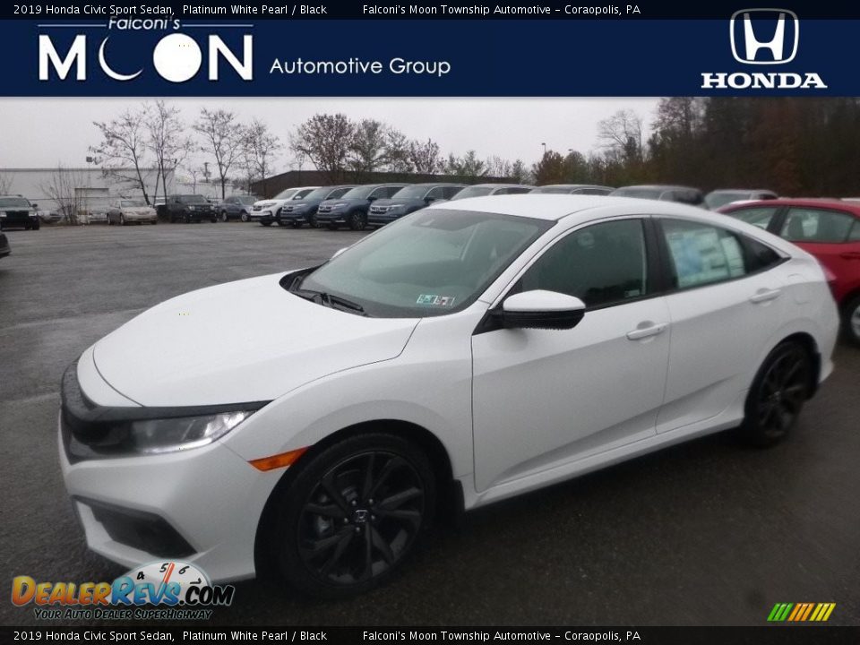 2019 Honda Civic Sport Sedan Platinum White Pearl / Black Photo #1