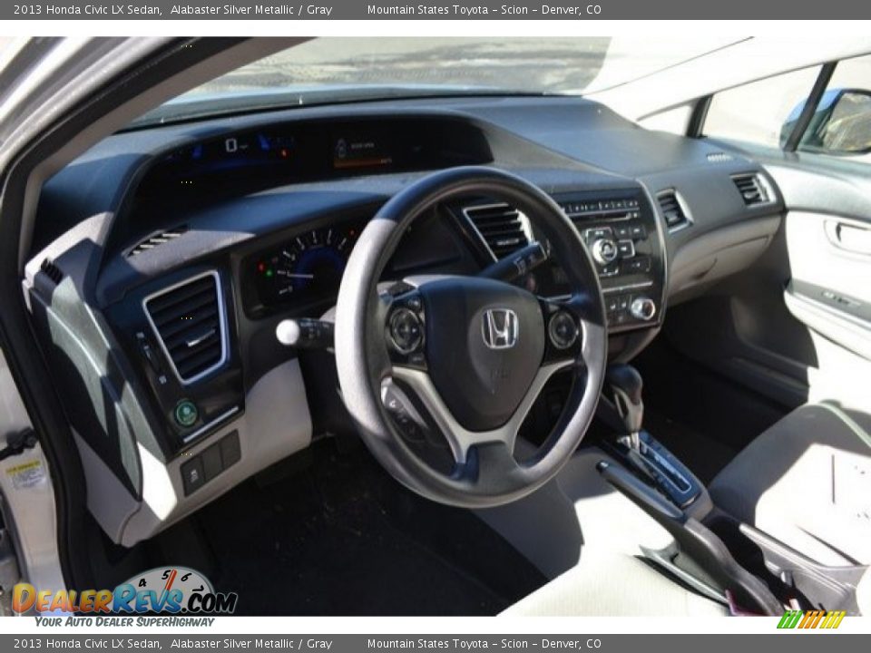 2013 Honda Civic LX Sedan Alabaster Silver Metallic / Gray Photo #10