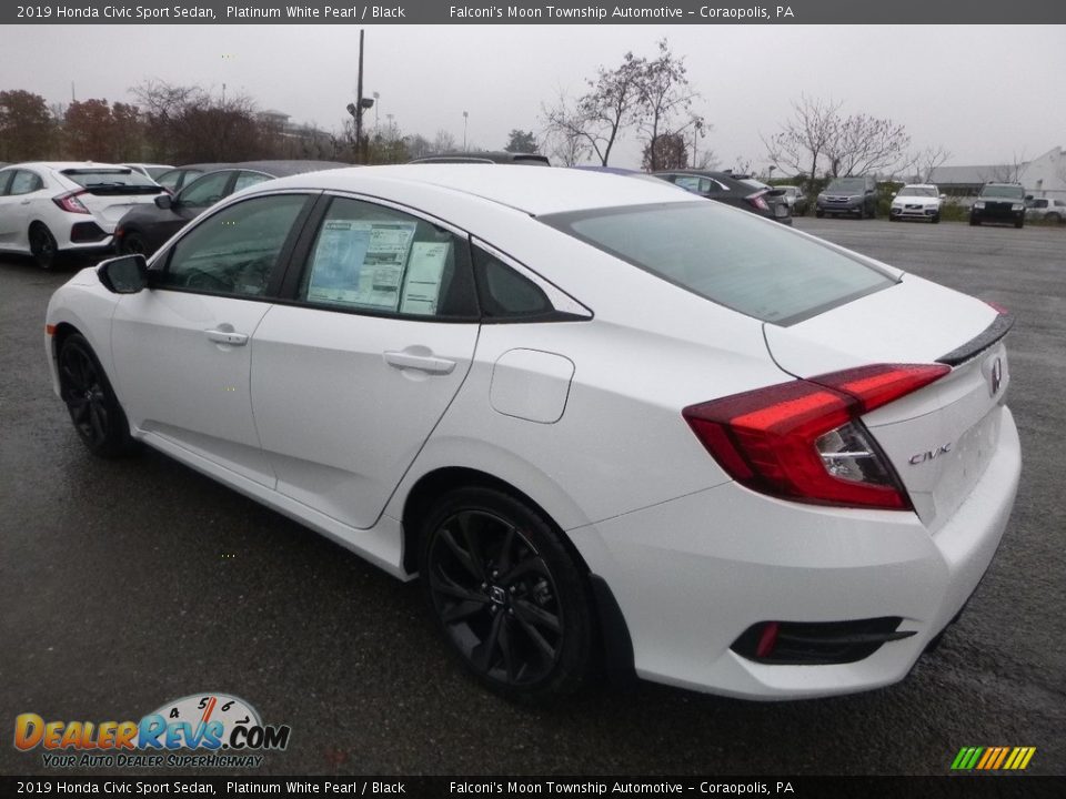 2019 Honda Civic Sport Sedan Platinum White Pearl / Black Photo #2