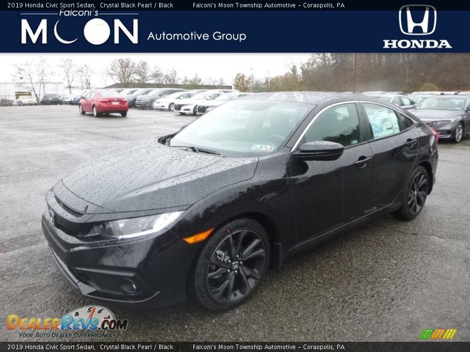 2019 Honda Civic Sport Sedan Crystal Black Pearl / Black Photo #1